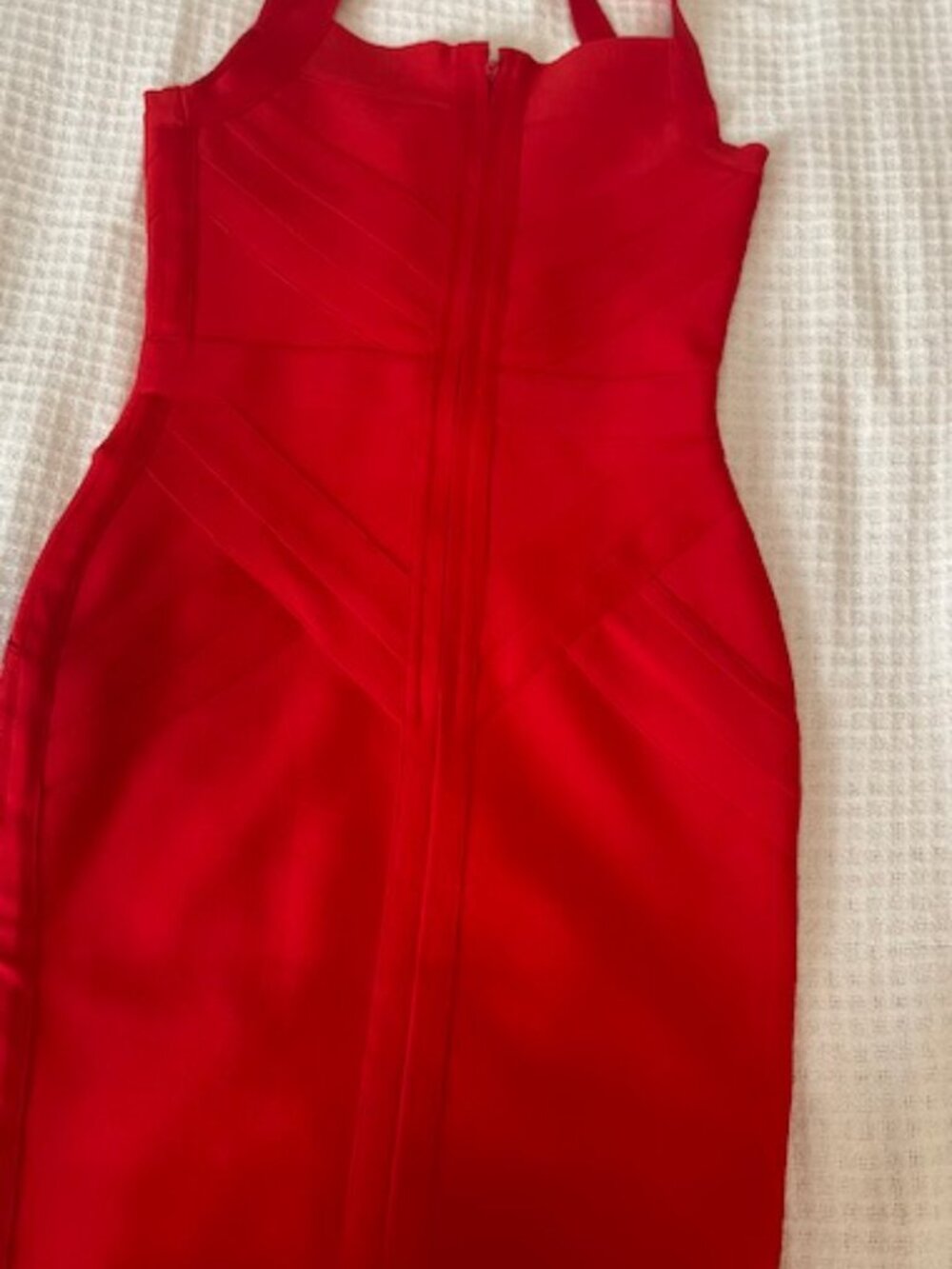 NWOT Emprada Bandage bodycon Strappy Red Midi Dress - Picture 3 of 4